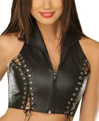 LEDAPOL LEDAPOL - ECHT LEDER TOP / WESTE MIT SCHNÜRUNG BAUCHFREI IN DIVERSEN FARBEN