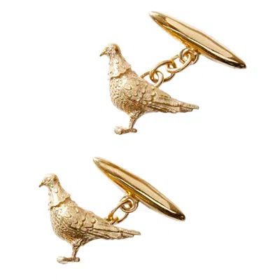 LEE RENEE MEN'S PIGEON CUFFLINKS – GOLD