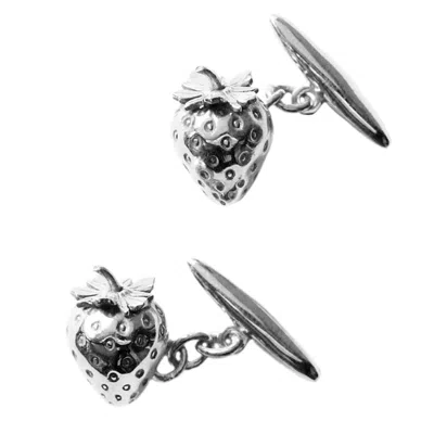 LEE RENEE MEN'S STRAWBERRY CUFFLINKS – SILVER