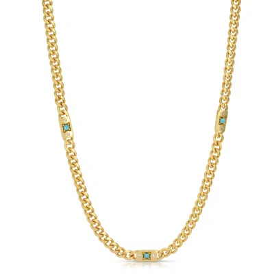LEEADA JEWELRY WOMEN'S GOLD / BLUE ETOILE LAYERING NECKLACE - TURQUOISE