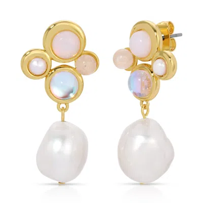 LEEADA JEWELRY WOMEN'S GOLD MARSEILLE PEARL DROP EARRINGS