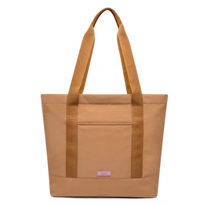 LEFRIK WOMEN'S BROWN STRATA TOTE BAG TOFFEE VANDRA