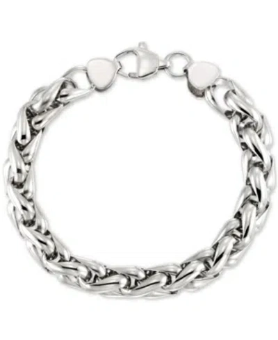 LEGACY FOR MEN BY SIMONE I. SMITH INTERLOCKING OVAL LINK BRACELET IN STAINLESS STEEL