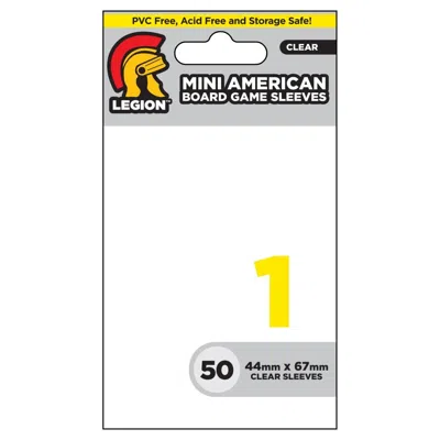 LEGION SUPPLIES MINI AMERICAN BOARD GAME SLEEVES, CLEAR - 50 COUNT