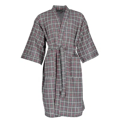 LEISURELAND MEN'S PLAID BROADCLOTH ROBE