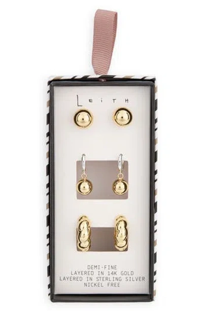 LEITH LEITH 3-PACK ASSORTED EARRINGS