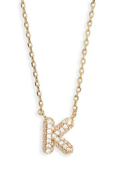 LEITH LEITH CUBIC ZIRCONIA INITIAL PENDANT NECKLACE