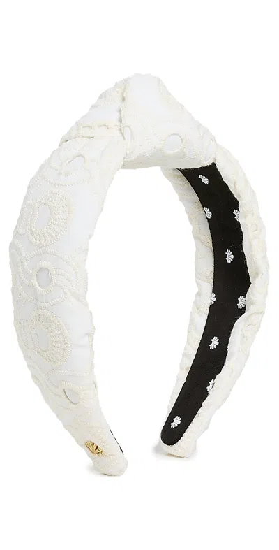 LELE SADOUGHI KNOTTED EYELET HEADBAND IVORY