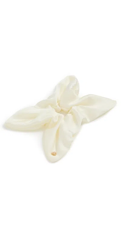 LELE SADOUGHI SQUARE SATIN SCRUNCHIE IVORY