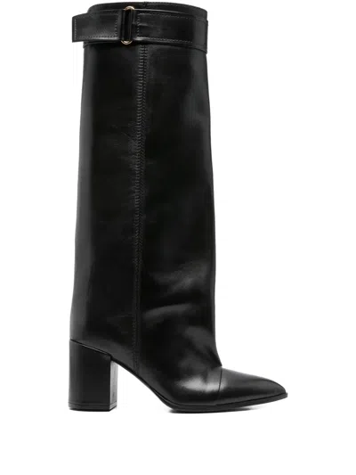 LELLA BALDI BUCKLE-STRAP KNEE-HIGH BOOTS