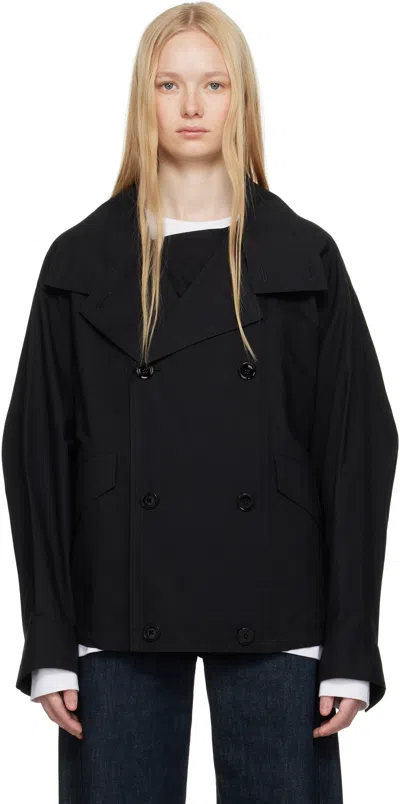 LEMAIRE BLACK DOUBLE FLAP LIGHT JACKET