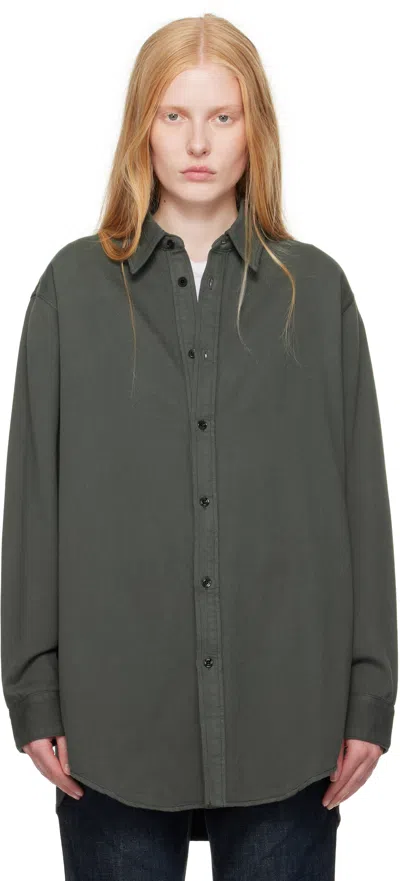 LEMAIRE BLACK RELAXED DENIM SHIRT