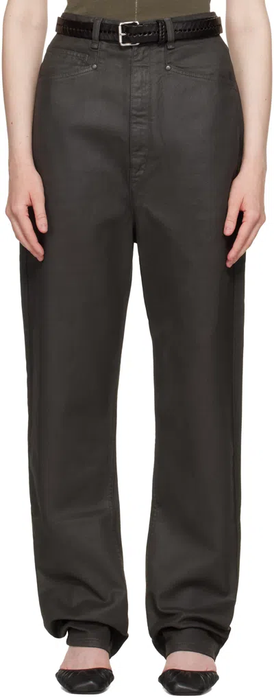 LEMAIRE BROWN DROPPED CROTCH JEANS