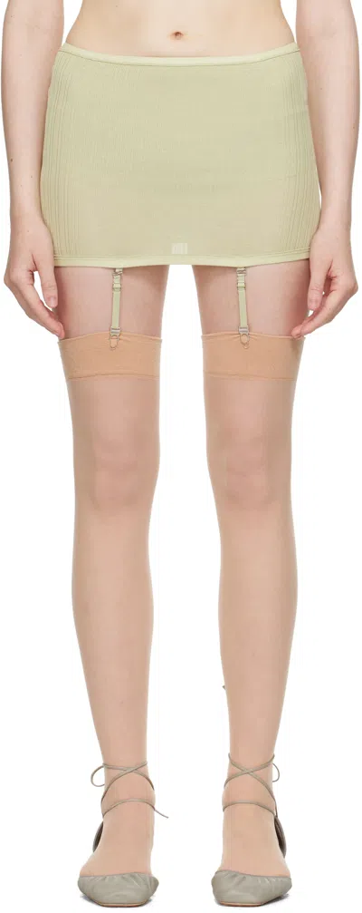 LEMAIRE GREEN UNDERWEAR SUSPENDERS MINISKIRT