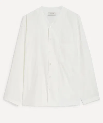 LEMAIRE LEMAIRE MENS V-NECK COTTON POPLIN SHIRT