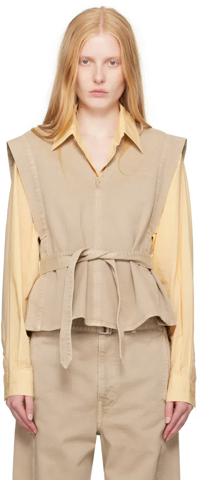 LEMAIRE OFF-WHITE CHASUBLE DENIM TOP