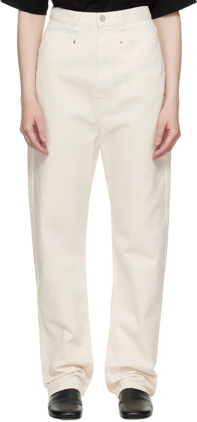 LEMAIRE OFF-WHITE DROPPED CROTCH JEANS