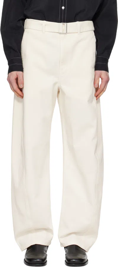 LEMAIRE OFF-WHITE TWISTED BELTED JEANS