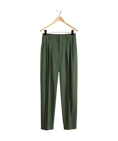 LEMAIRE LEMAIRE PLEATED TAPERED LEG TROUSERS