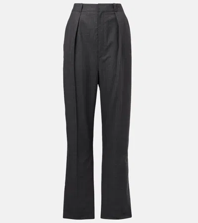 LEMAIRE PLEATED WOOL TWILL STRAIGHT PANTS