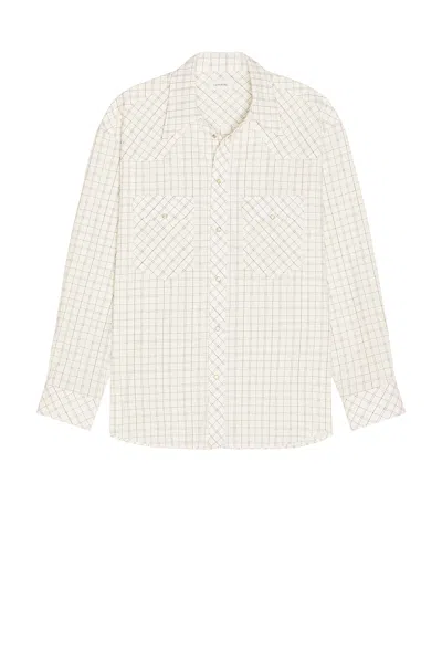 LEMAIRE TEXTURED COTTON CHECK WESTERN CHECK SHIRT