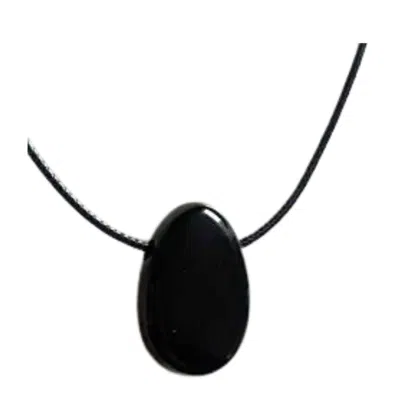 LEMURIA STORE WOMEN'S BLACK OBSIDIAN PENDANT NECKLACE