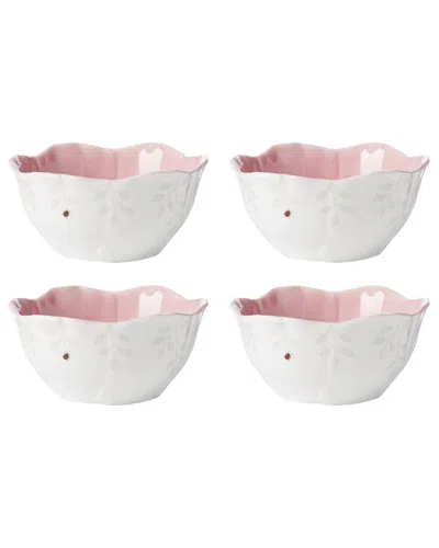 LENOX LENOX SET OF 4 BUTTERFLY MEADOW FLORAL DESSERT BOWLS