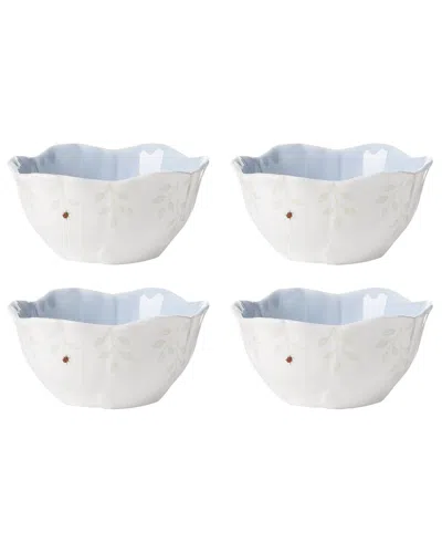 LENOX LENOX SET OF 4 BUTTERFLY MEADOW FLORAL DESSERT BOWLS