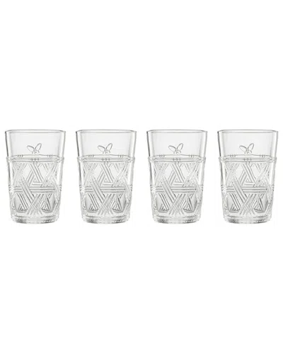 LENOX LENOX SET OF 4 BUTTERFLY MEADOW TALL GLASSES