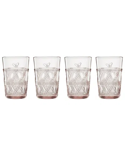 LENOX LENOX SET OF 4 BUTTERFLY MEADOW TALL GLASSES