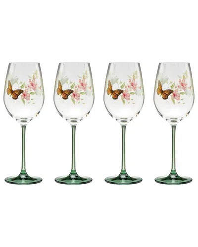 LENOX LENOX SET OF 4 BUTTERFLY MEADOW WINE GLASSES