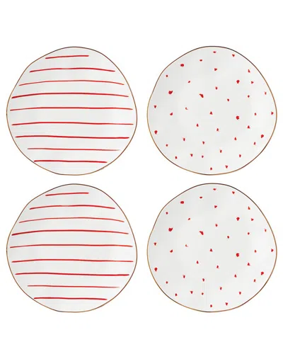 LENOX LENOX SET OF 4 GARNET BAY DESSERT PLATES