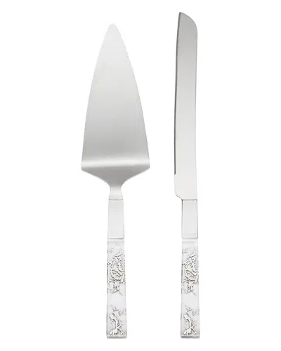 LENOX LENOX SILVER PEONY 2PC DESSERT SET