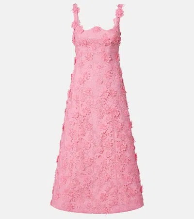 LEO LIN ODETTE FLORAL LACE MIDI DRESS