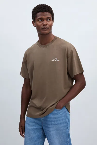 LES DEUX LES DEUX GREY/IVORY LES DEUX COTTON-BLEND CREW-NECK T-SHIRT