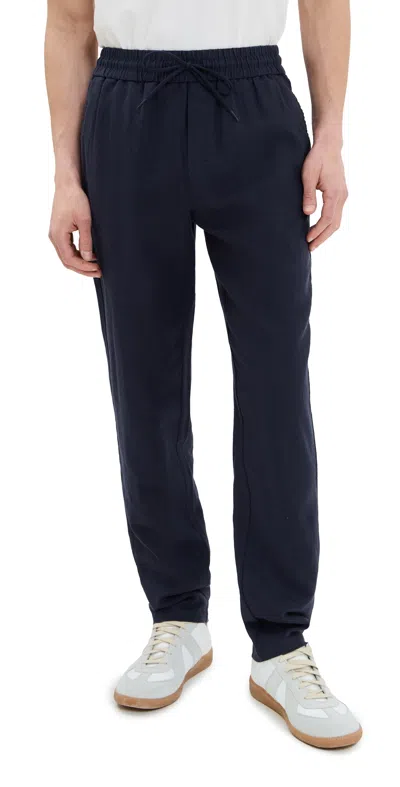 LES DEUX PATRICK LINEN PANTS DARK NAVY