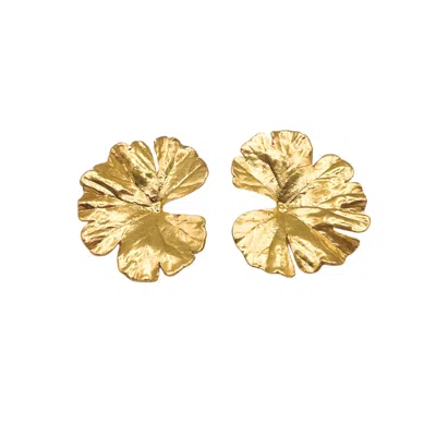 LES REINES WOMEN'S FLORA RISE - STATEMENT EARRINGS 24K GOLD PLATED