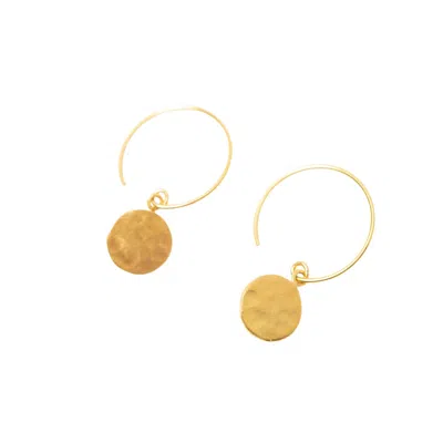 LES REINES WOMEN'S GENEROSITY - HAMMERED EARRINGS 24K GOLD PLATED