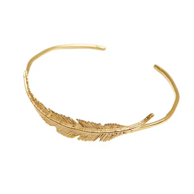 LES REINES WOMEN'S GOLDEN LAUREL - CUFF BRACELET 24K GOLD PLATED