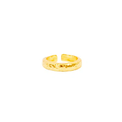 LES REINES WOMEN'S THE CLASSY - HAMMERED RING 24K GOLD PLATED