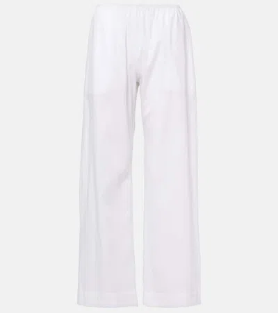 LESET YOKO MID-RISE COTTON WIDE-LEG PANTS