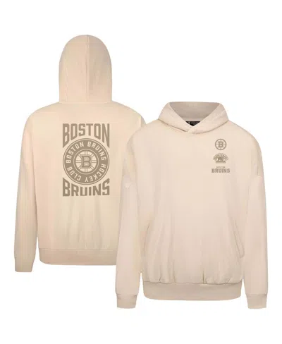 LEVELWEAR MEN'S CREAM BOSTON BRUINS CONTACT STAMP PULLOVER HOODIE