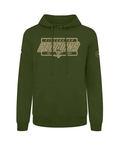 LEVELWEAR MEN'S OLIVE PITTSBURGH PENGUINS PODIUM PULLOVER HOODIE