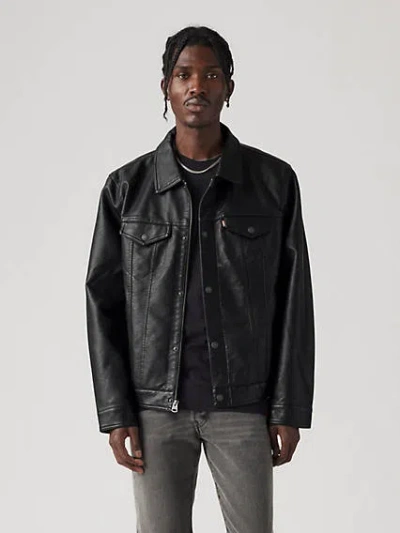 LEVI'S FAUX LEATHER TRUCKER JACKET