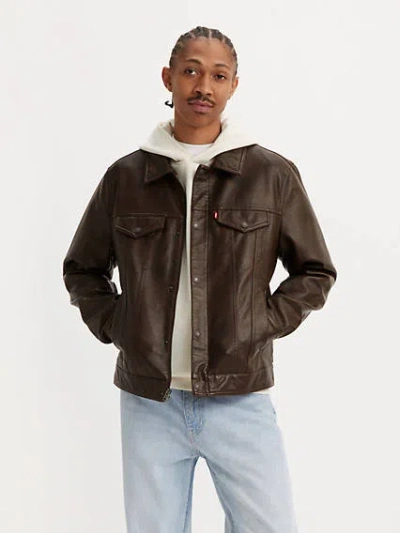 LEVI'S FAUX LEATHER TRUCKER JACKET