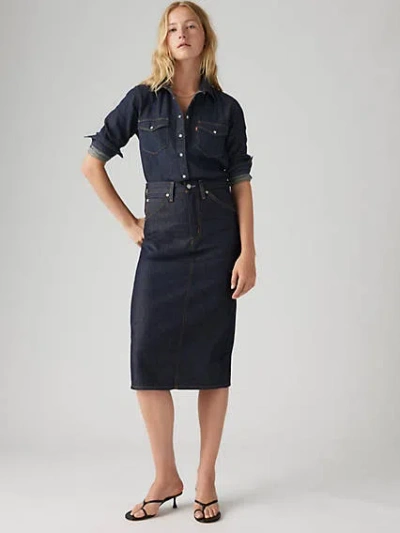 LEVI'S HIGH RISE BACK SLIT SKIRT