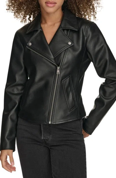 LEVI'S ESSENTIAL FAUX LEATHER MOTO JACKET