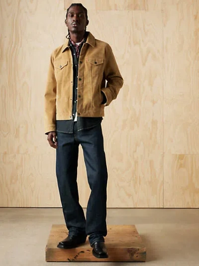 LEVI'S VINTAGE FAUX COW SUEDE TRUCKER JACKET