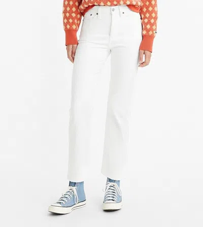 LEVI'S WEDGIE JEANS WOMEN 30X28 WHITE COTTON BLEND STRAIGHT FIT RETRO Y2K ERK212