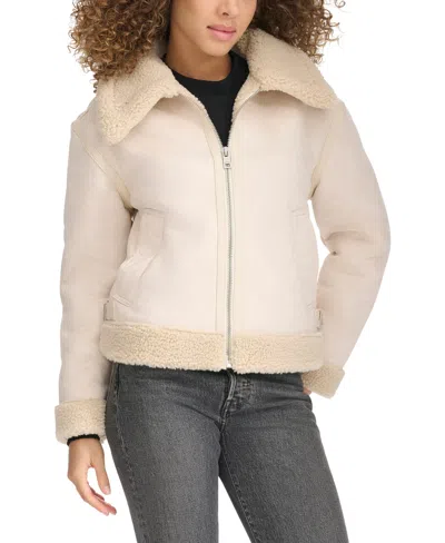 LEVI'S WOMEN'S FAUX SHEARLING AVIATOR JACKET